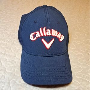 L/XL Callaway Golf 2021 Riviera Fitted Hat Navy Red White